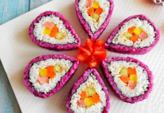 【厨艺学堂】紫薯花瓣寿司